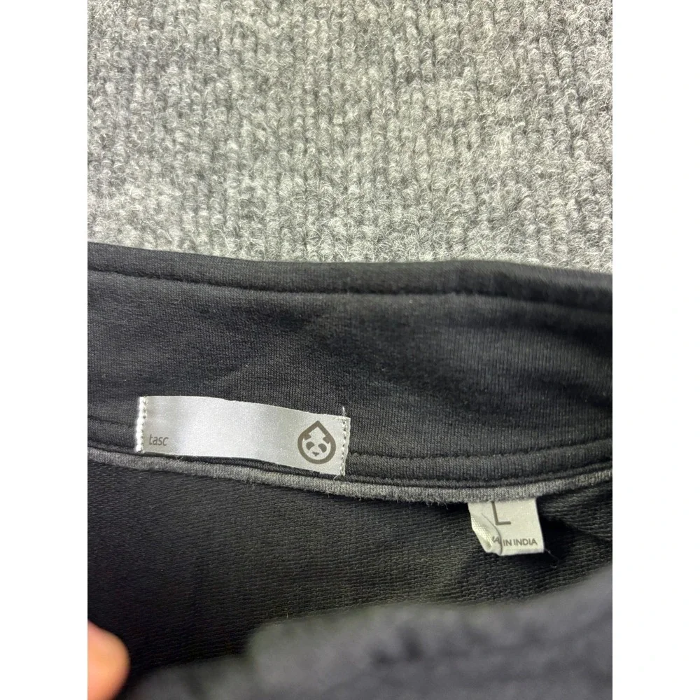 Tasc‎ Performance Quarter Zip Pullover Mens L Black Bamboo Organic Cotton 62992